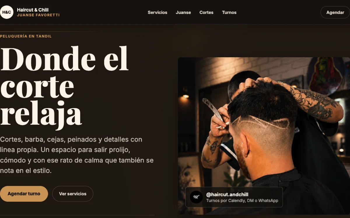 Haircut & Chill website